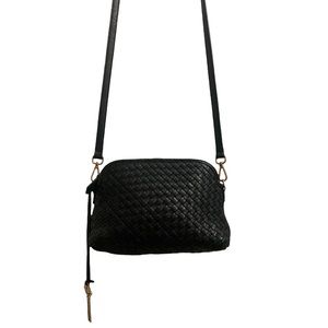 Giorgia Milani Made In Italy black weaved leather cross body bag New